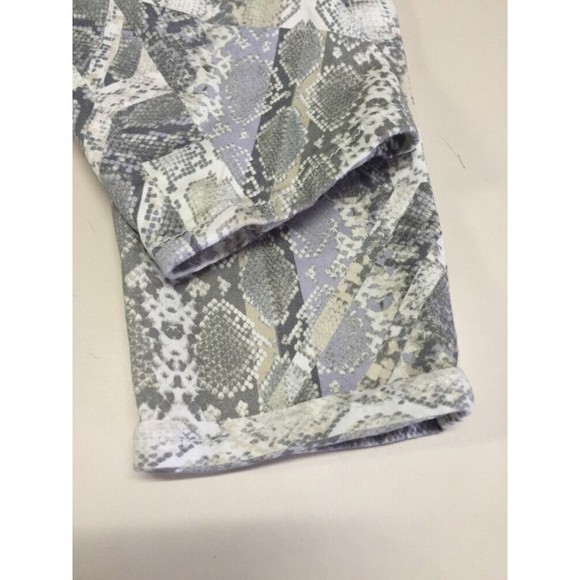 7 For All Mankind Women's Jean Gray Snakeskin Print Skinny Ankle Sz 25 NWT - Picture 6 of 11